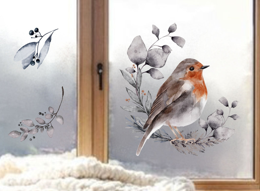 Fensterbild Weihnachtsdeko Pinguin - bei wolga-kreativ bestellen