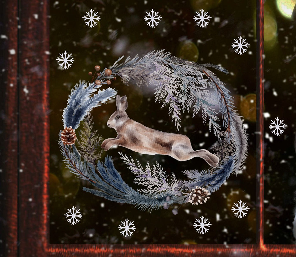 fensterbild fenstersticker fensterdeko winter weihnachten advent wolga-kreativ