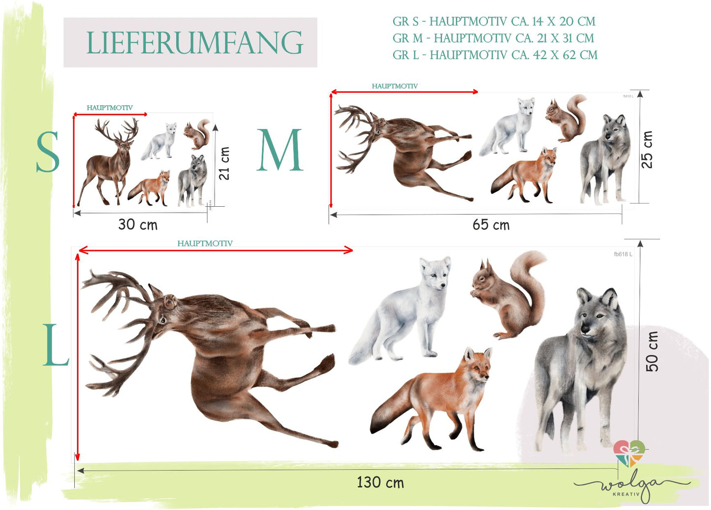 Fensteraufkleber Waldtiere Wolf