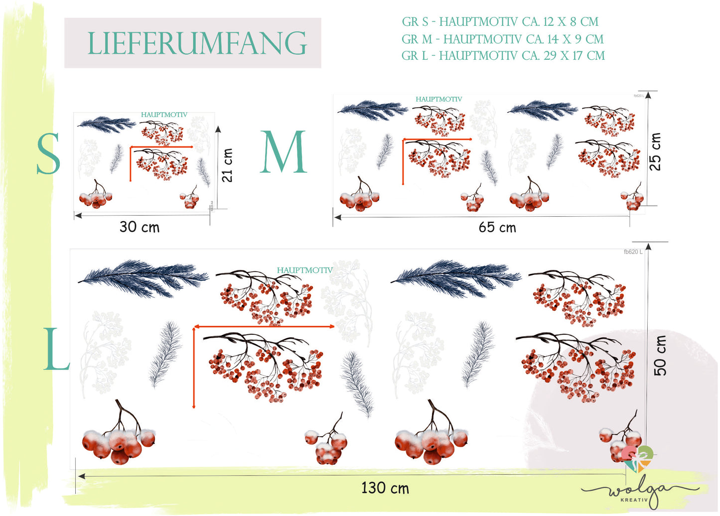 Fensteraufkleber Winterbeeren