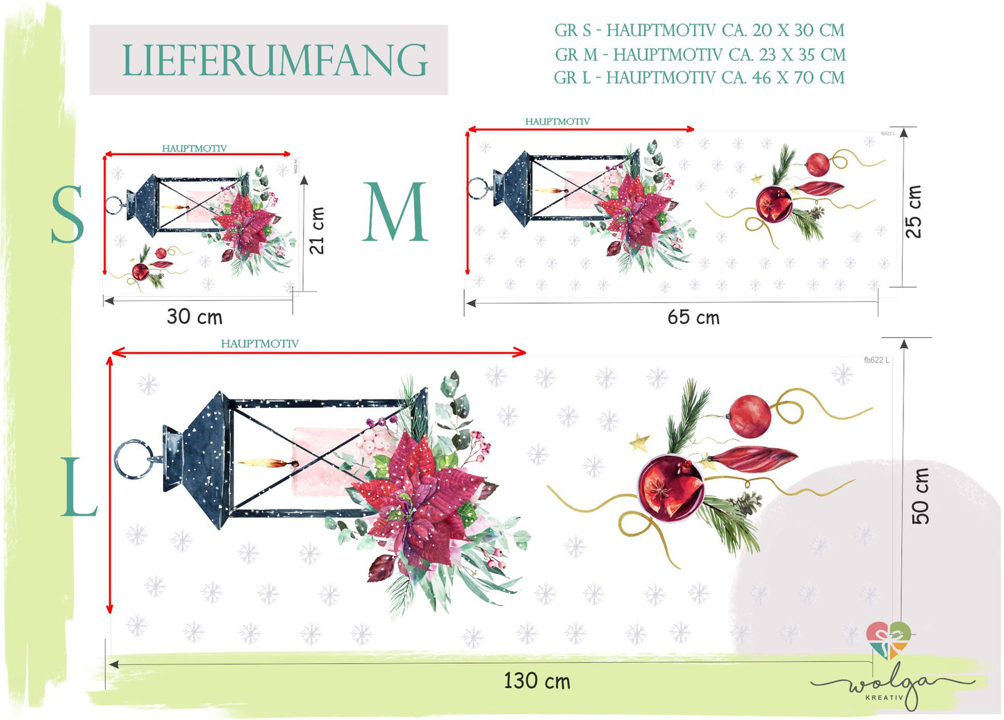 Fensteraufkleber Laterne Glaskugel