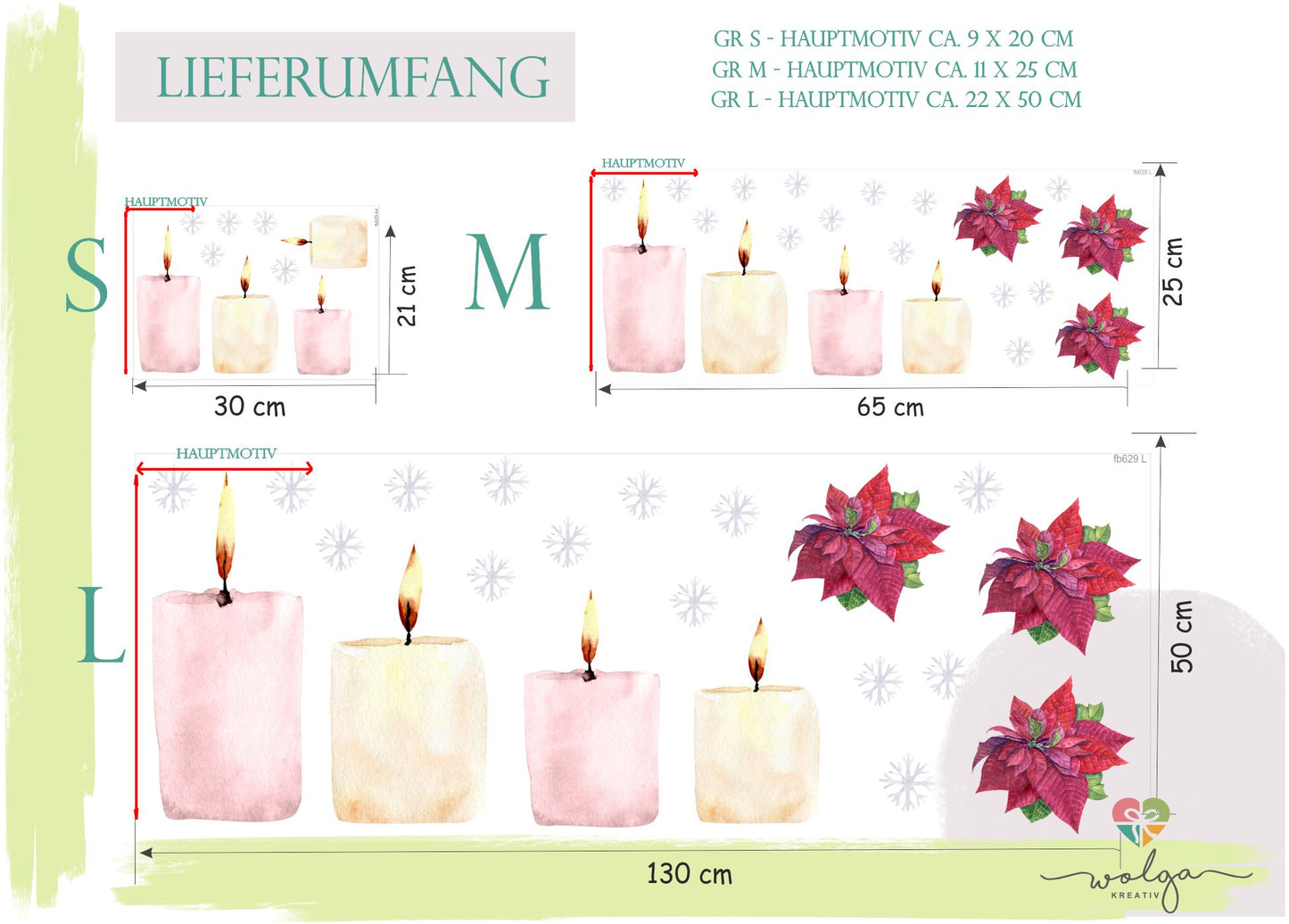 Fensteraufkleber Adventskerze