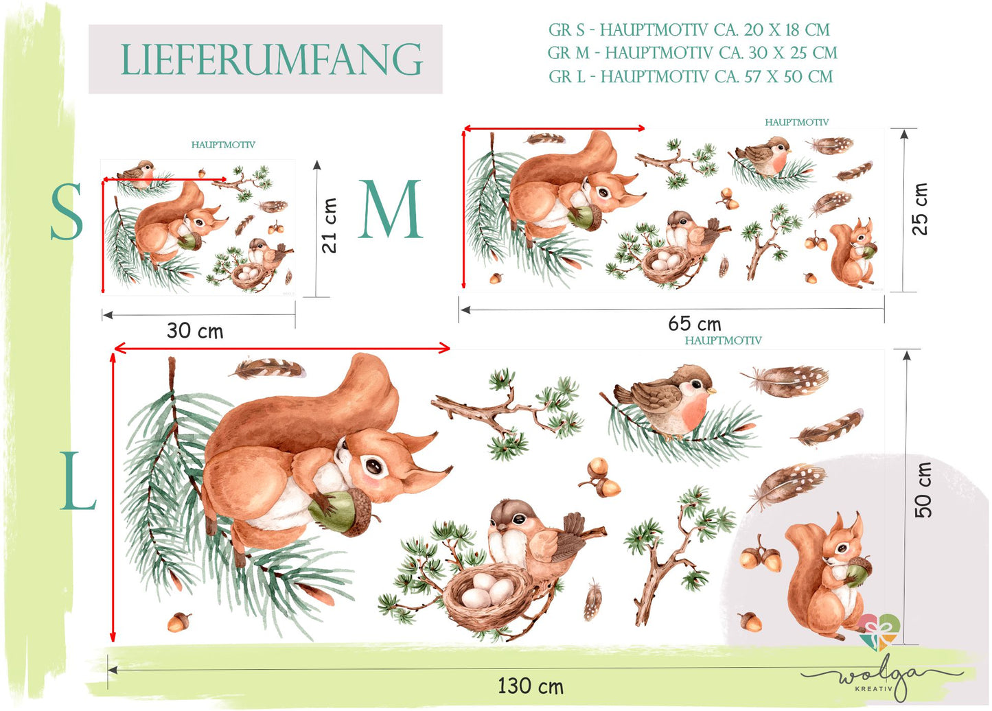 Fensteraufkleber Eichhörnchen am Ast