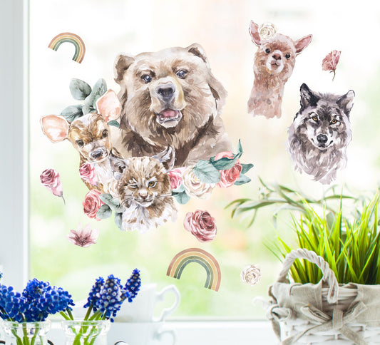 dekoration fenster kinderzimmer bär tiere wolga-kreativ