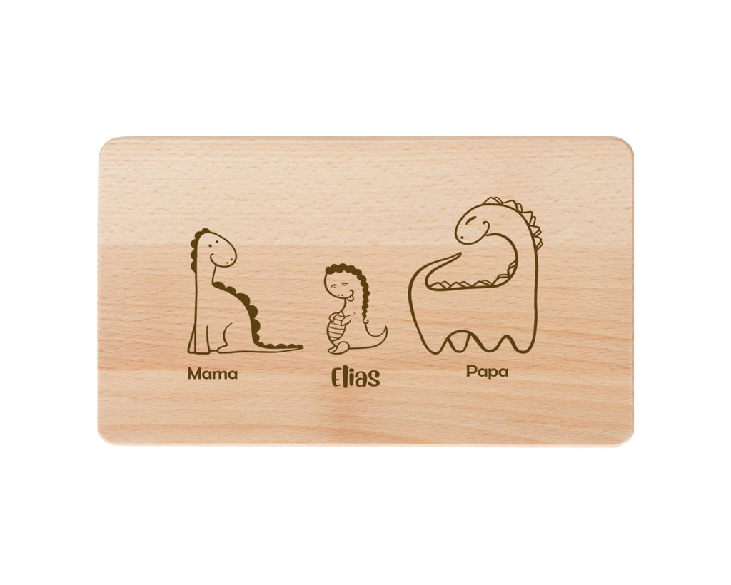  holz brettchen frühstücksbrettchen gravur name lustige Dinos wolga-kreativ
