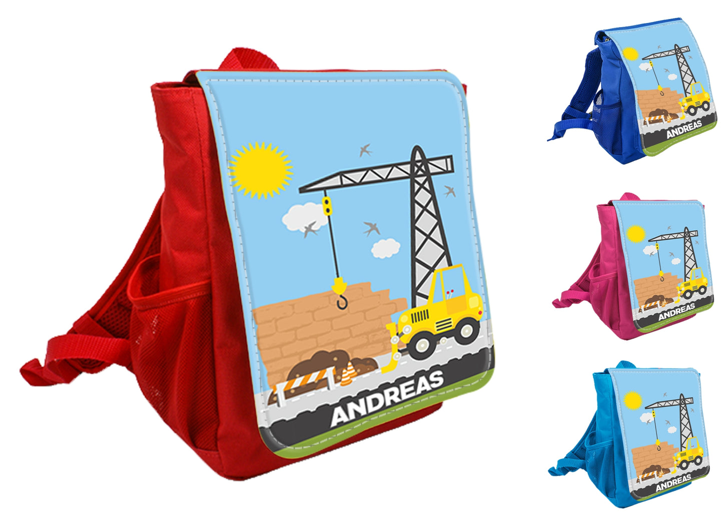 Rucksack Kindergarten Baustelle - wolga-kreativ