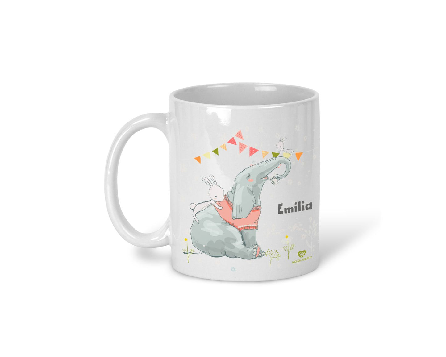 Kindertasse Waldtiere mit Name