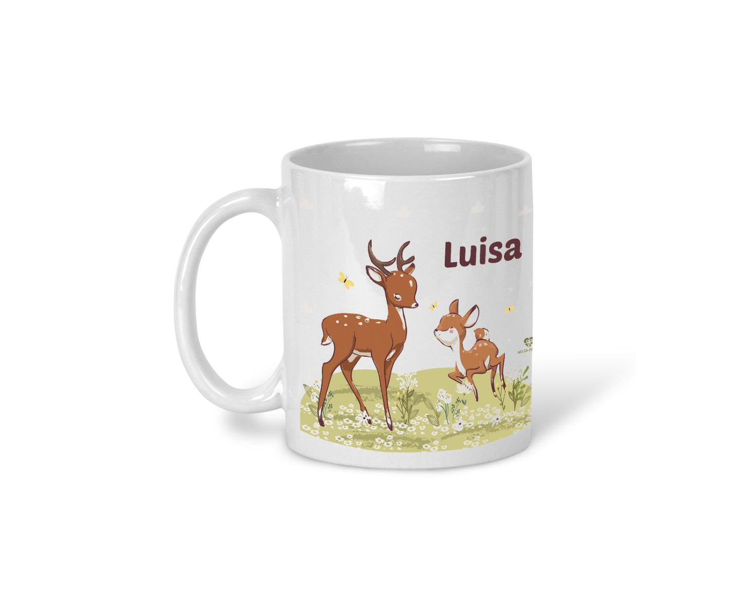 Kindertasse Waldtiere mit Name