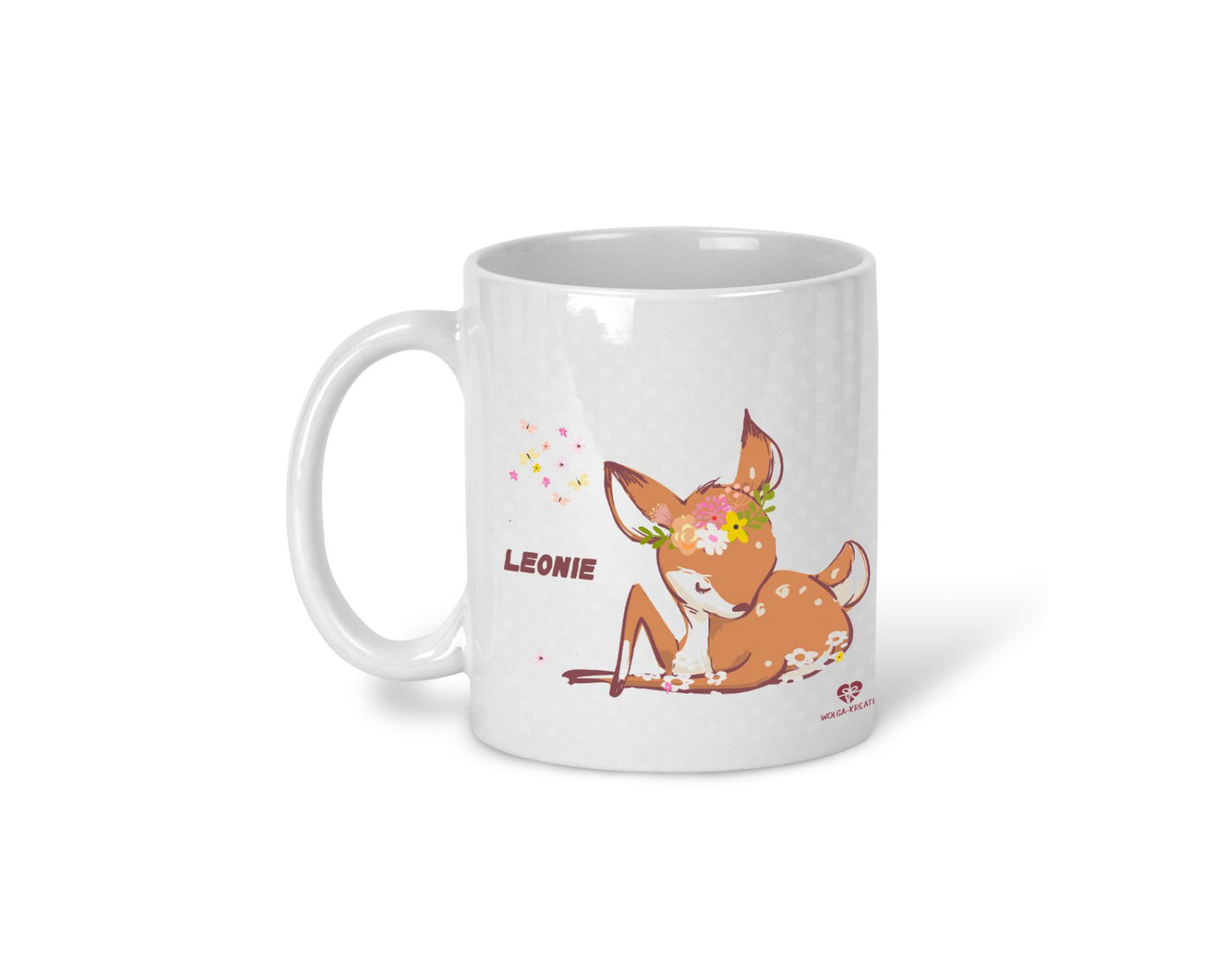 Kindertasse Waldtiere mit Name