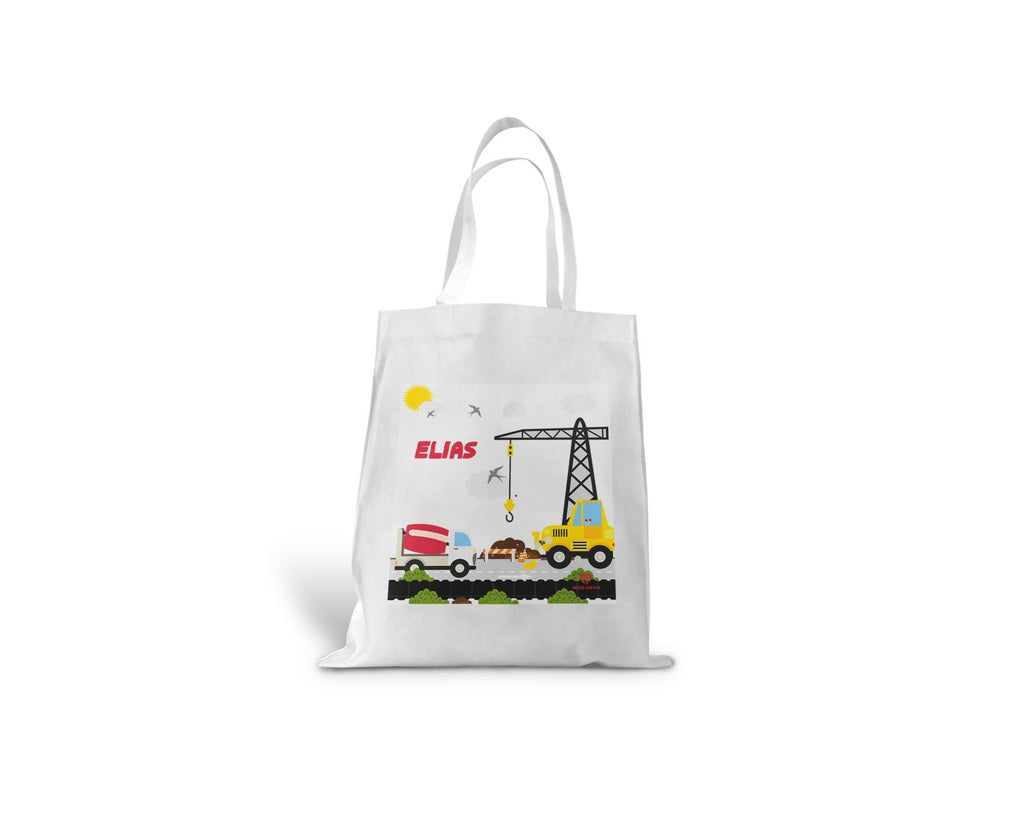 kindertasche stofftasche personalisiert Baukran name bedruckt wolga-kreativ  
