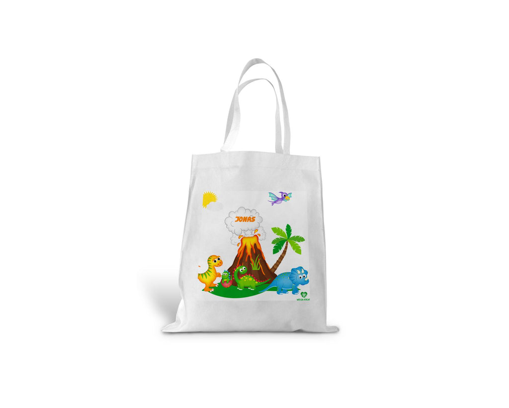 kindertasche stofftasche personalisiert Dinoinsel name bedruckt wolga-kreativ  