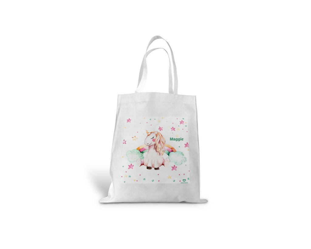 kindertasche stofftasche personalisiert Einhorn Regenbogen name bedruckt wolga-kreativ  