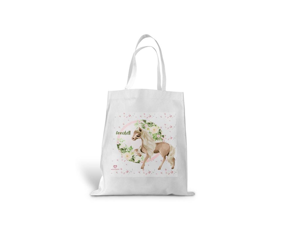 kindertasche stofftasche personalisiert Pony Blumen name bedruckt wolga-kreativ  