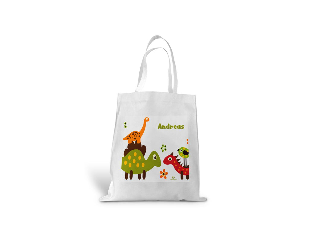 kindertasche einkaufstasche lustige Dinos mit name wolga-kreativ