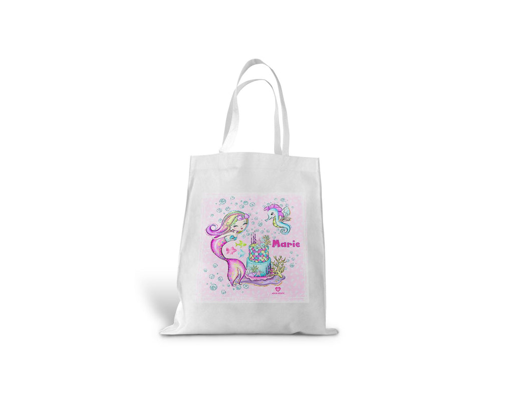kindertasche stofftasche personalisiert Meerjungfrau Geburtstag name bedruckt wolga-kreativ  