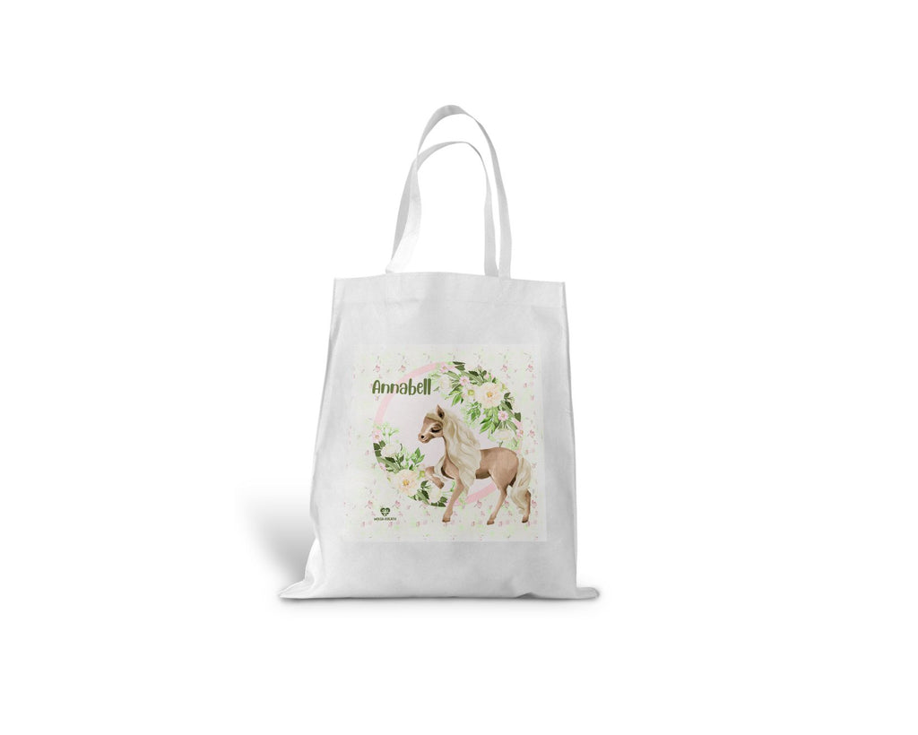 kindertasche stofftasche personalisiert Pony Blumen name bedruckt wolga-kreativ  