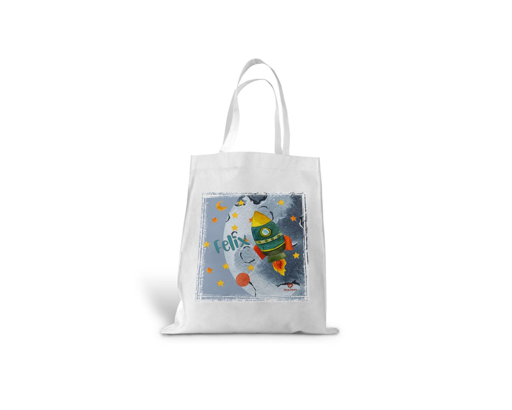 kindertasche stofftasche personalisiert Rakete name bedruckt wolga-kreativ  
