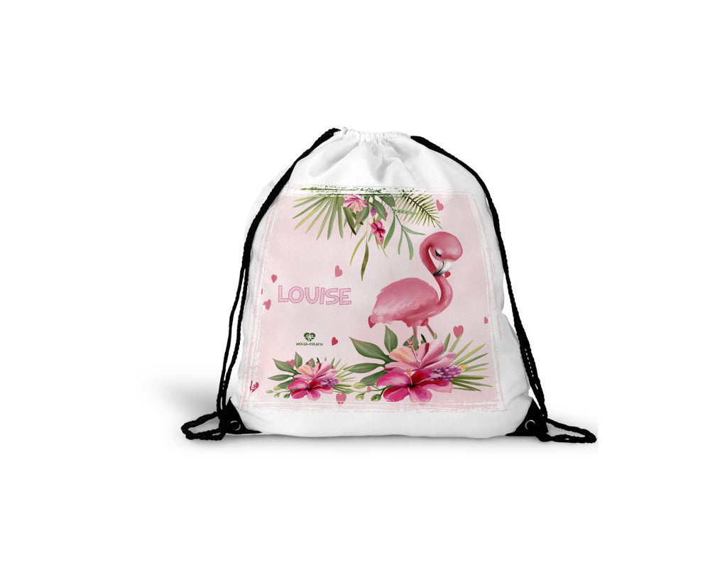 turnbeutel wäschebeutel kinder flamingo blumen personalisiert wolga-kreativ