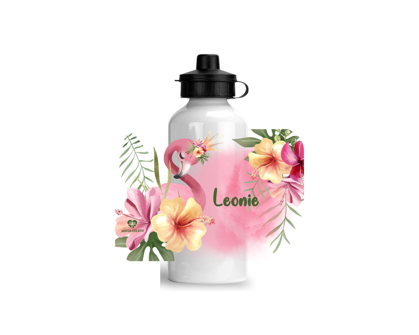 Alu Trinkflasche Flamingo personalisiert