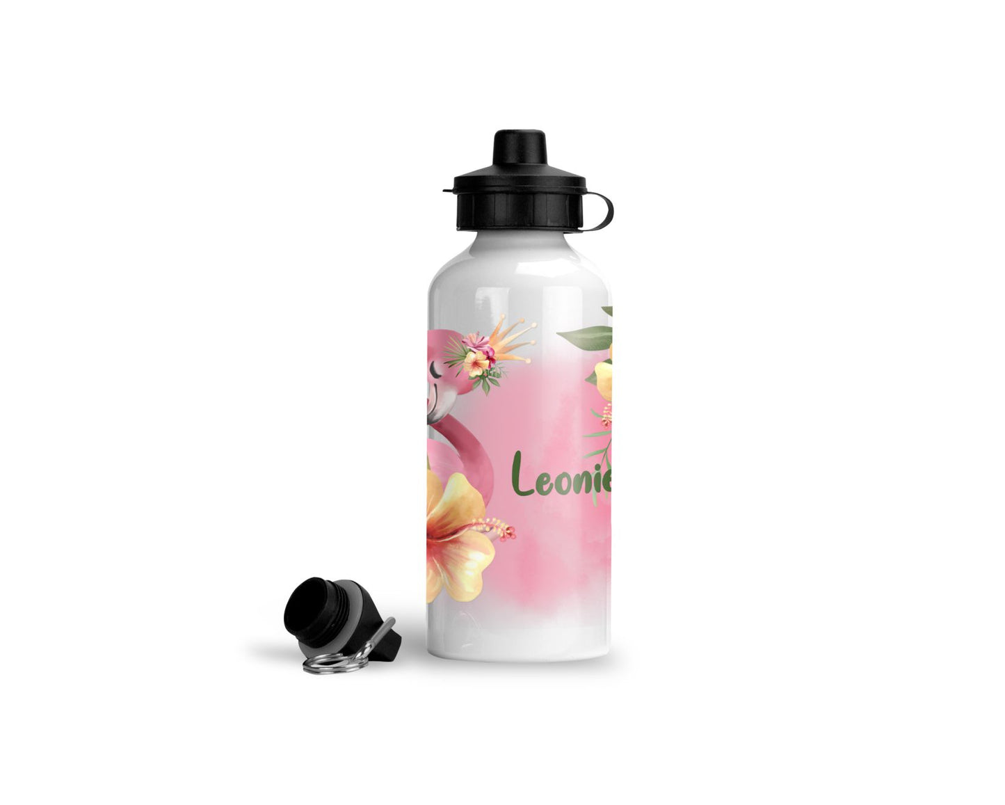 personalisierte trinkflasche Flamingo kindergarten schule name wolga-kreativ