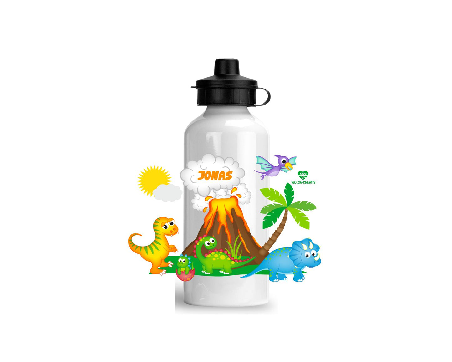 Alu Trinkflasche Dinoinsel personalisiert