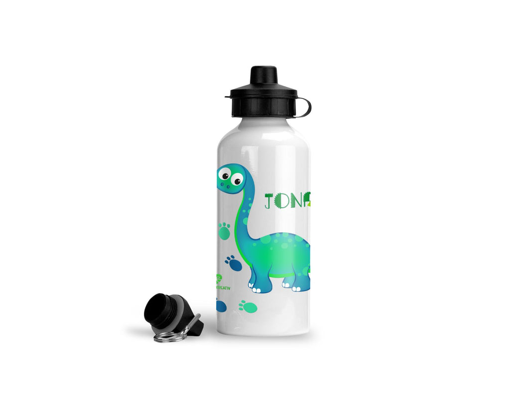 personalisierte trinkflasche Dino Palme kindergarten schule name wolga-kreativ