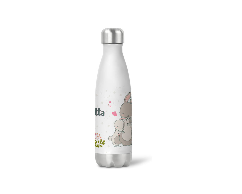 thermoflasche isolierflasche trinkflasche personalisiert Hasenfamilie wolga-kreativ