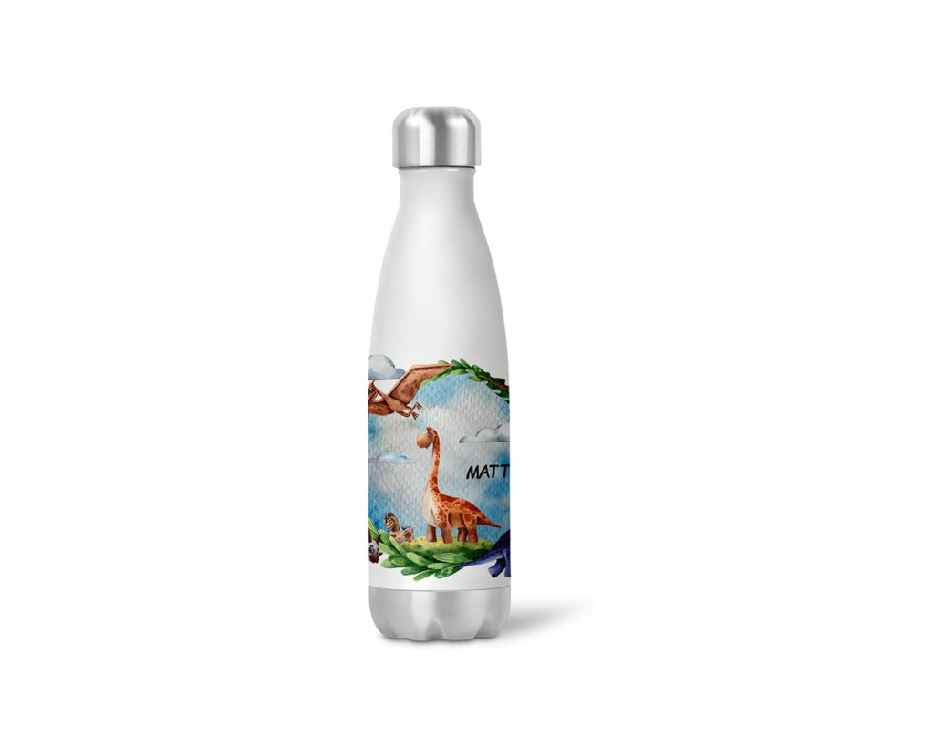 thermoflasche isolierflasche trinkflasche personalisiert Dinowelt wolga-kreativ